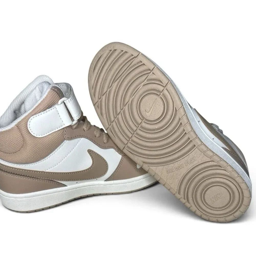 Nike Court Borough Mid 2 / Pale Ivory/Sail/ Hemp Youth Size 6Y Big Kids